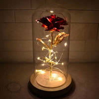 Eternal Rose | Golden Rose in Glass Dome with LED Lighting