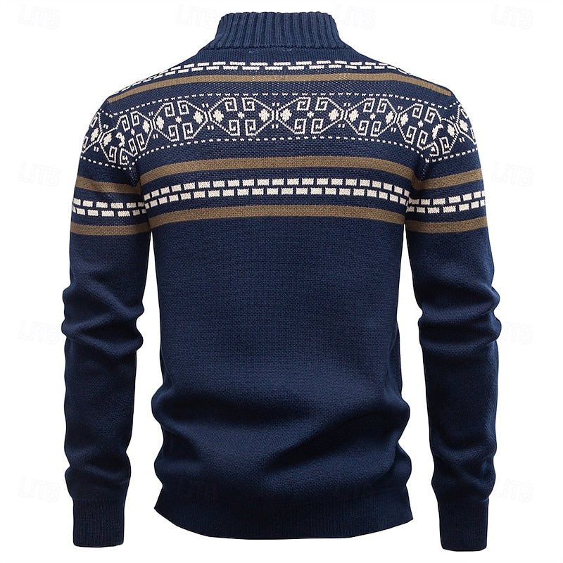 Fair Isle Zip-Up Christmas Cardigan