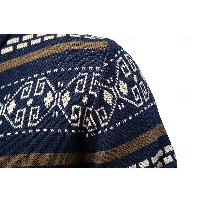 Fair Isle Zip-Up Christmas Cardigan