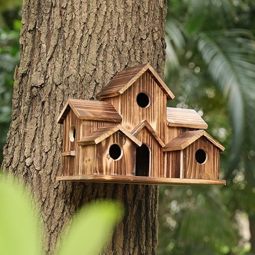 FeatherHome | Weatherproof Wooden Birdhouse for Wild Birds