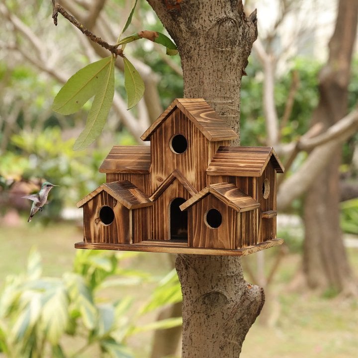 FeatherHome | Weatherproof Wooden Birdhouse for Wild Birds
