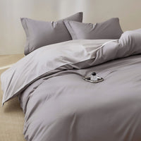 Finely Woven Cotton Sateen Bedding Set with Concealed Button Placket