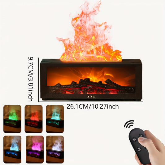 Flame Fireplace Aroma Diffuser, Simulated Flame Aromatherapy Humidifier with Long-Lasting Fragrance, Colorful Lights, Timer Function and USB Power, Ideal for Bedroom, Bathroom and Office Decor