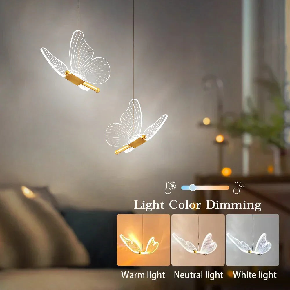 FlutterGlow - LED Butterfly Pendant Lights