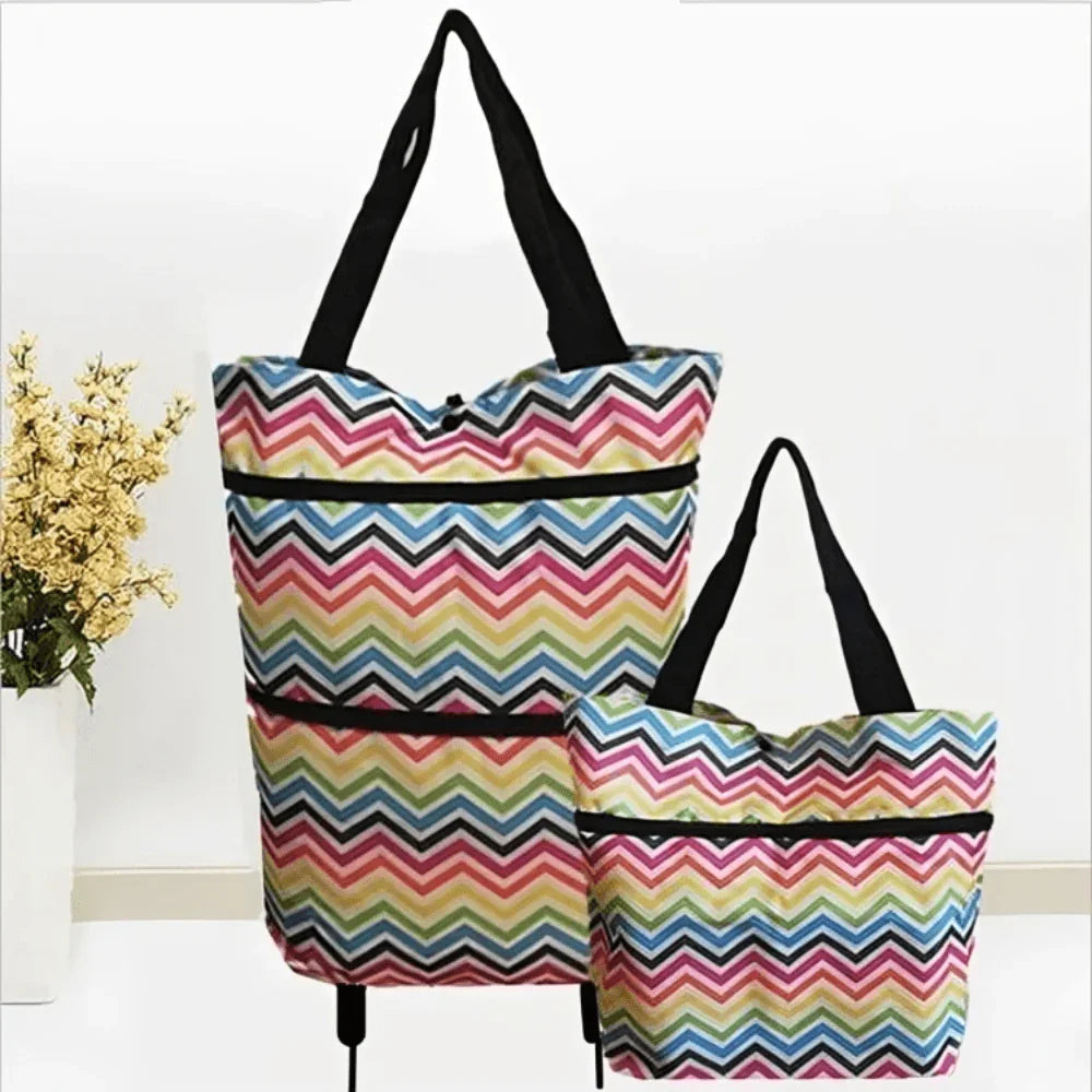 Foldable Shopping Trolley Bag with Wheels – Eco-Friendly, Compact & Lightweight
