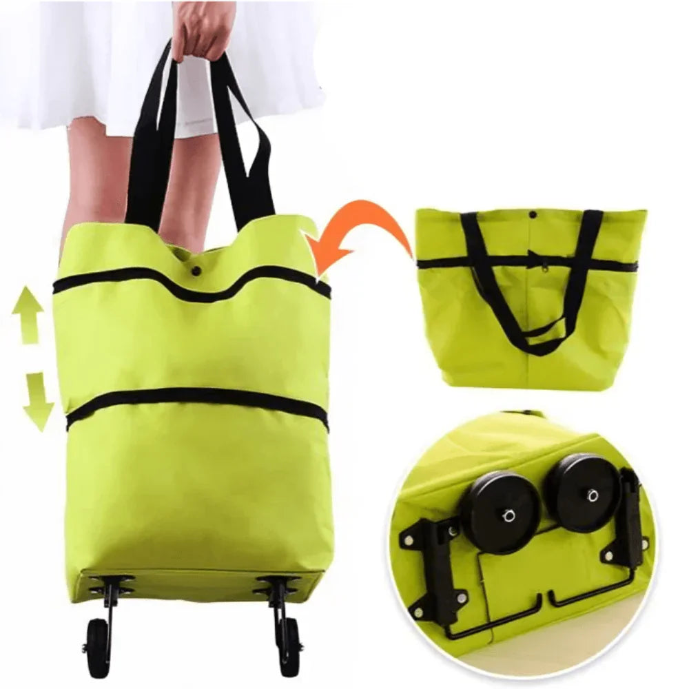 Foldable Shopping Trolley Bag with Wheels – Eco-Friendly, Compact & Lightweight