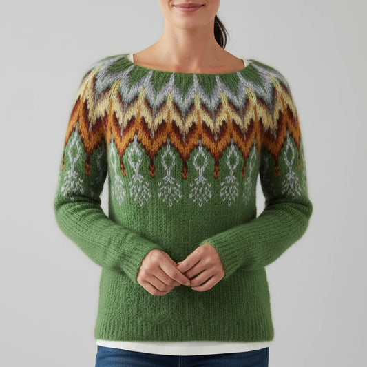Women's Printed Crewneck Sweater