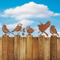 Garden Birds Set | Corten Steel Decor | Weather Resistant Outdoor Sculpture