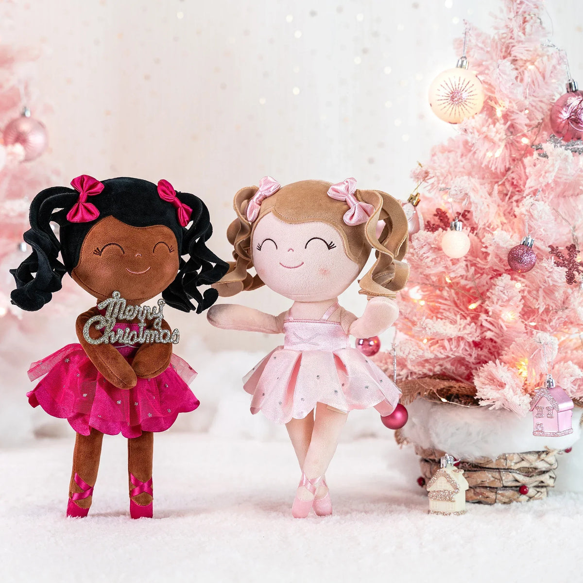 Girls Ballerina Plush Doll - Soft Stuffed Toy with Crown & Tutu