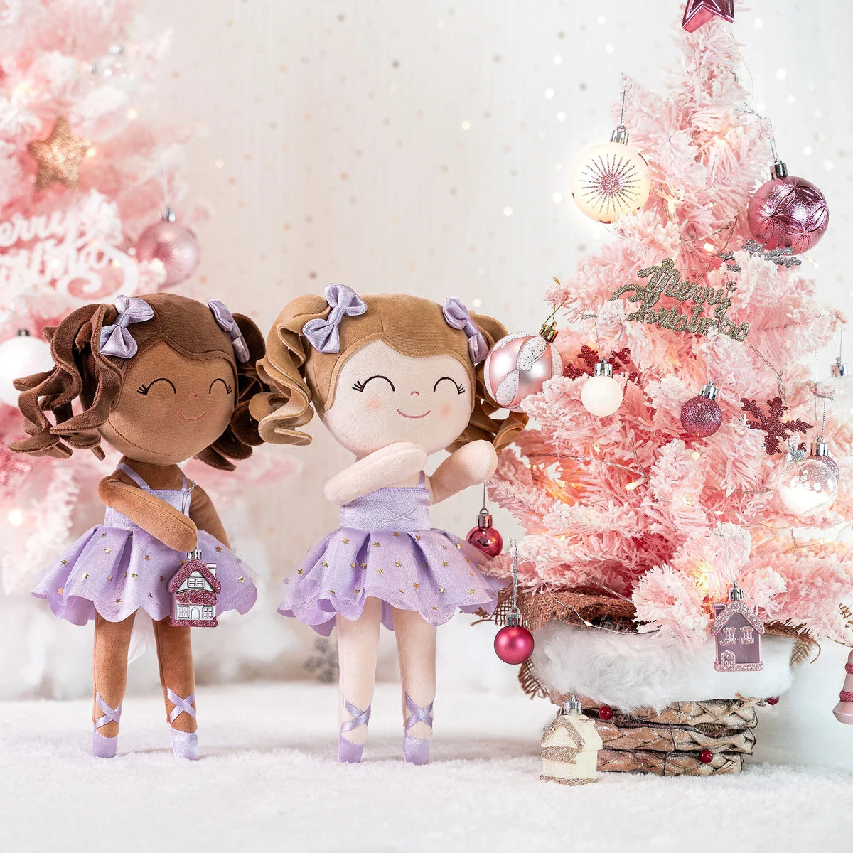 Girls Ballerina Plush Doll - Soft Stuffed Toy with Crown & Tutu