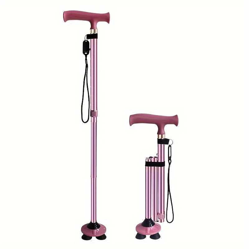 GlideGrip | 4-Leg Walking Stick – Foldable, Stable & Safe for Daily Use