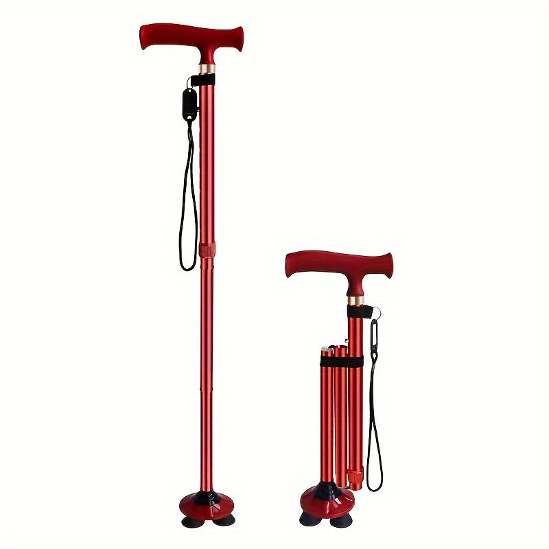 GlideGrip | 4-Leg Walking Stick – Foldable, Stable & Safe for Daily Use