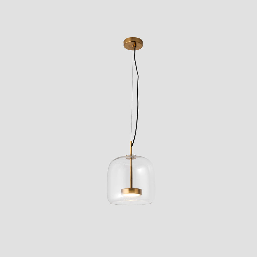 Hailie Retro LED Pendant Lamps Gold Amber Metal Glass Bedroom