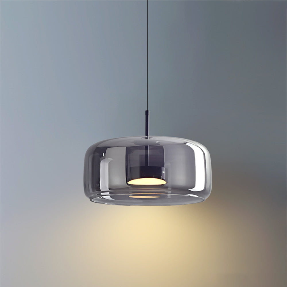 Hailie Retro LED Pendant Lamps Gold Amber Metal Glass Bedroom