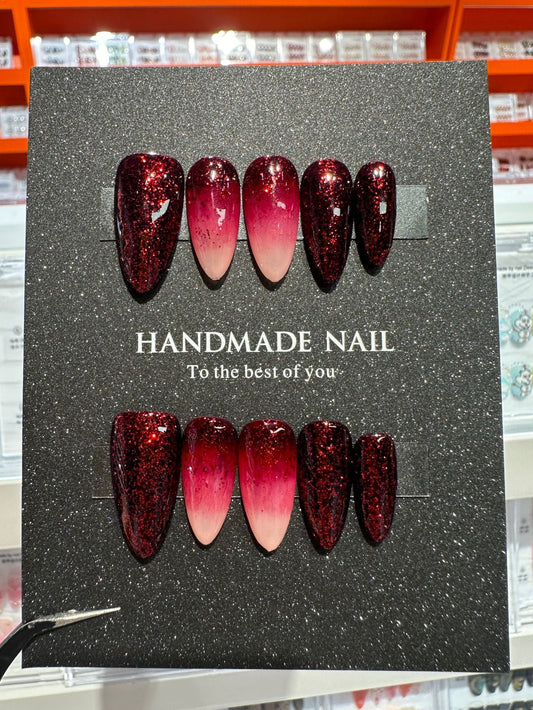Handmade Glitter Ombre Press-On Nails