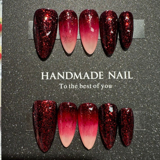 Handmade Glitter Ombre Press-On Nails