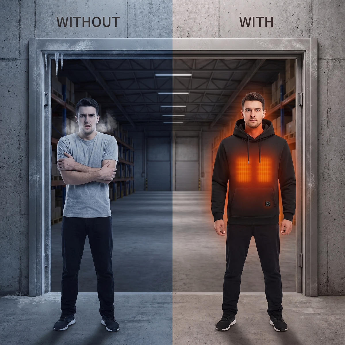 Heated Hoodie with 11 Heating Zones, 3 Heat Levels and USB Charging