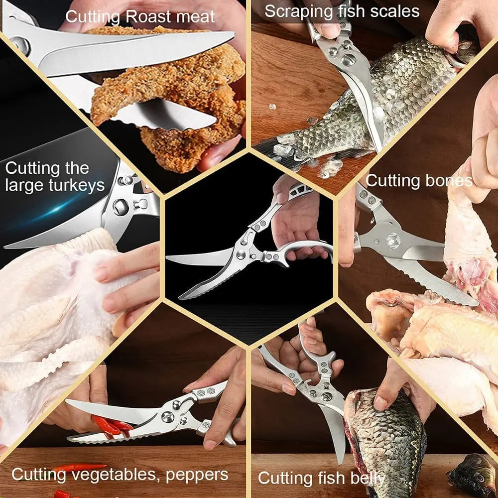 Heavy-Duty Stainless Steel Poultry Shears – Cuts Bone, Meat & Fish