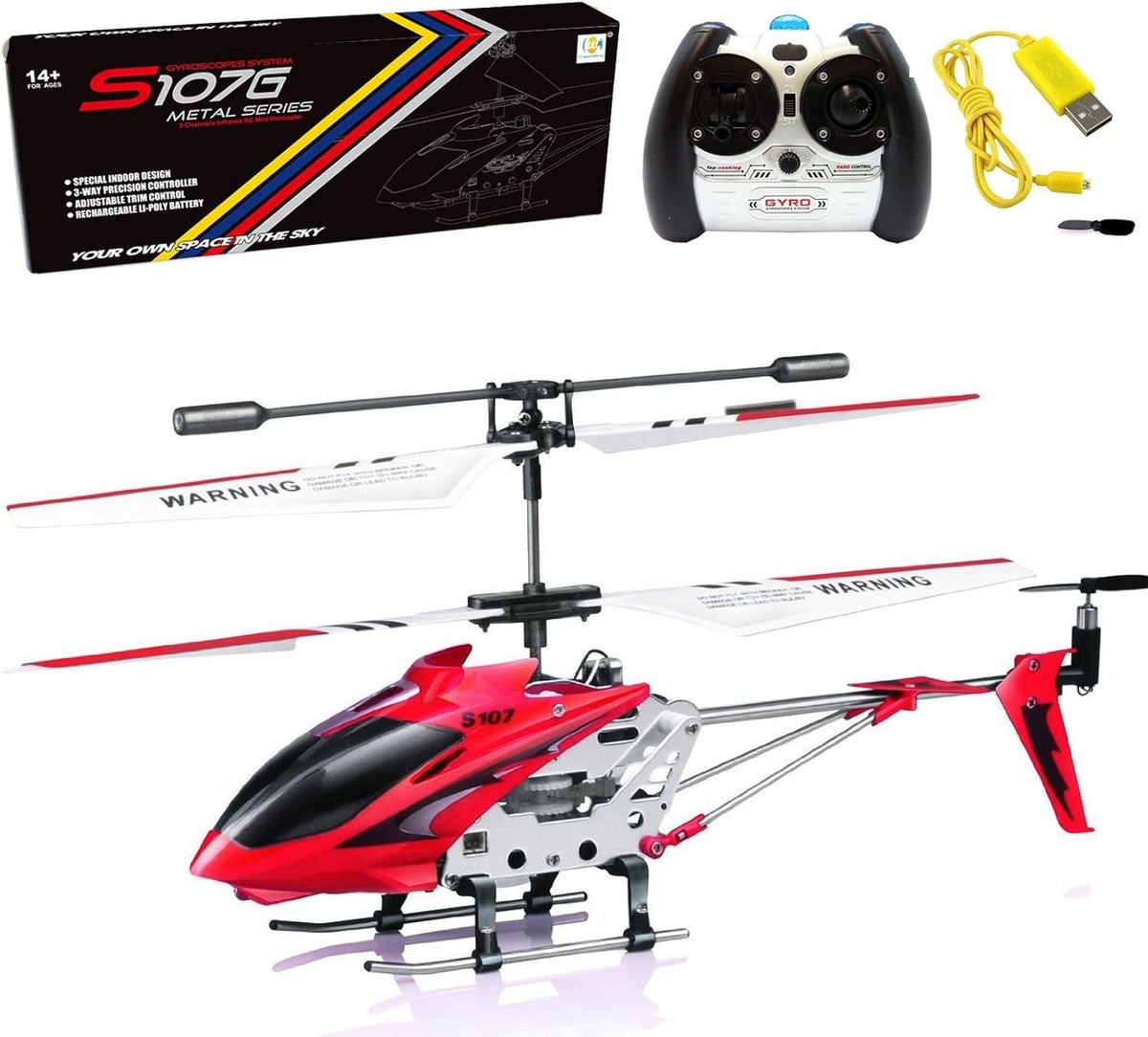 Hercules Unbreakable Mini RC Helicopter with Gyro - Red