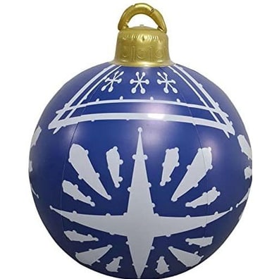 Inflatable Christmas Ornament Ball with Snowflake Pattern