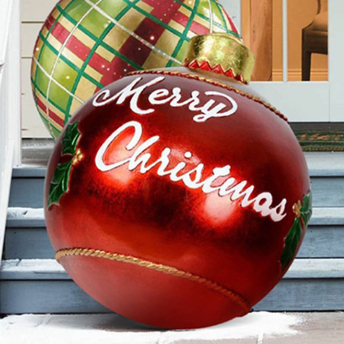 Inflatable Christmas Ornament Ball with Snowflake Pattern