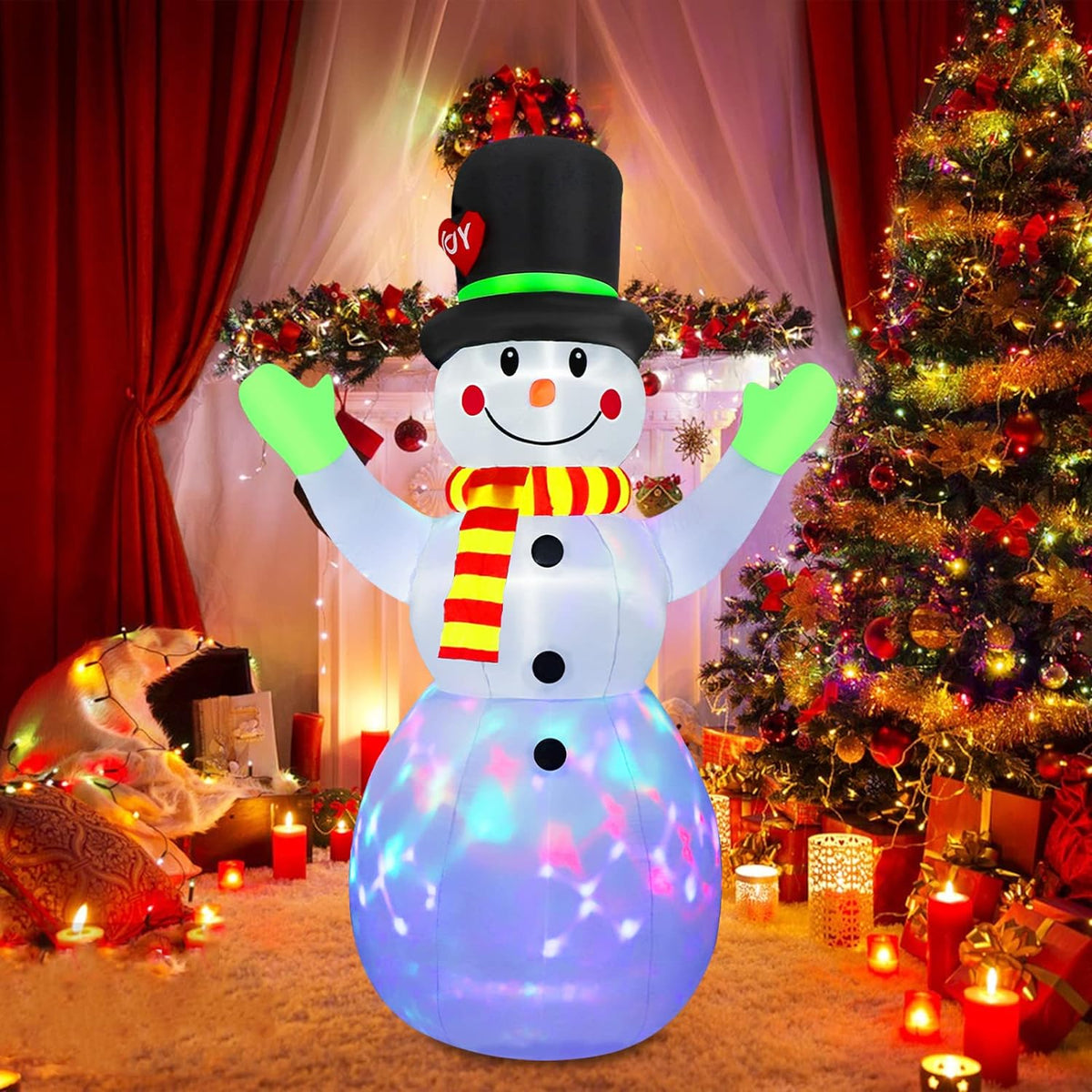 Inflatable Light-Up Snowman (213 cm) - Lotte