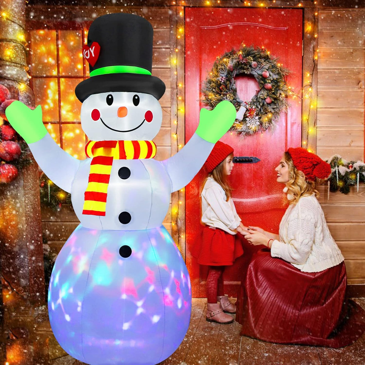 Inflatable Light-Up Snowman (213 cm) - Lotte