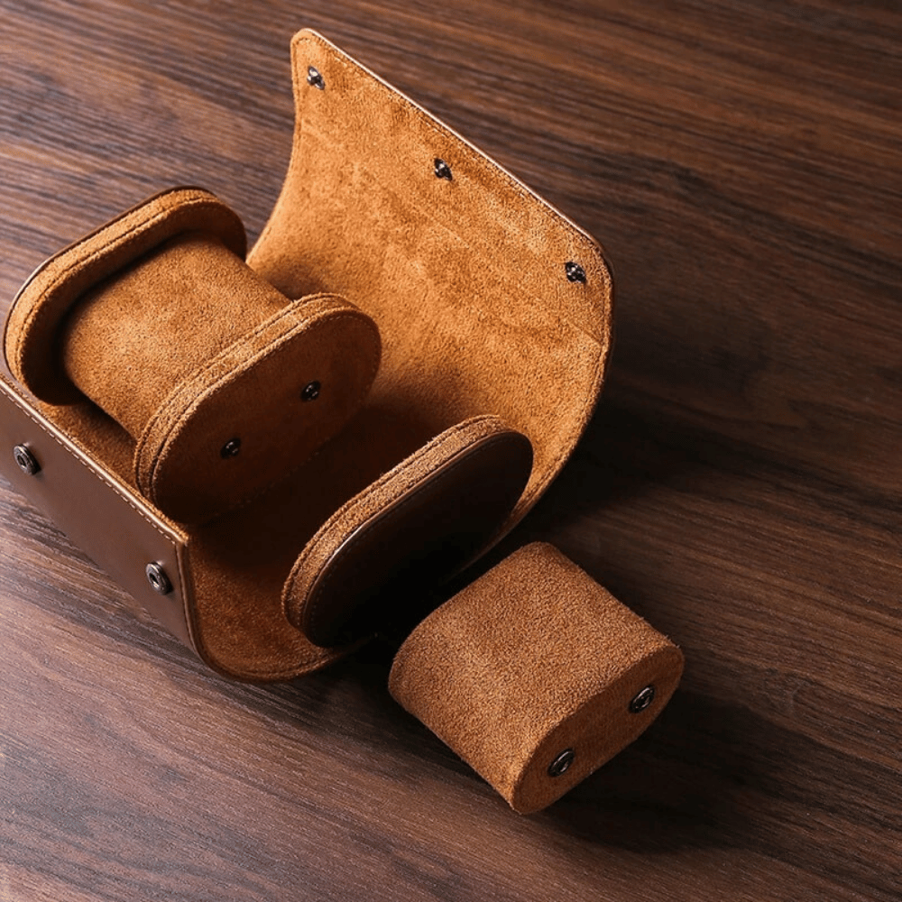 Leather Travel Watch Case for 1–3 Watches