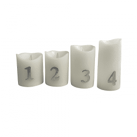 LED Advent Candles with Timer and Remote Control - Set of 4 - 3D Flame