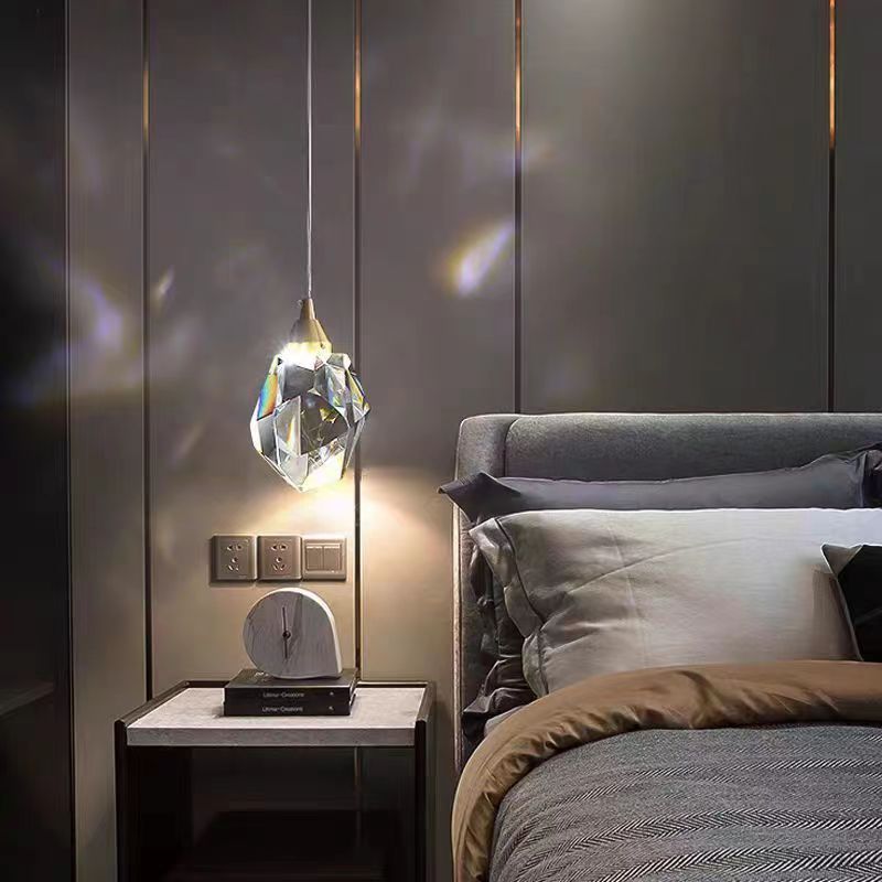 LumiJewel | Luxury Diamond Cube Crystal Iron LED Pendant Light for Bedroom