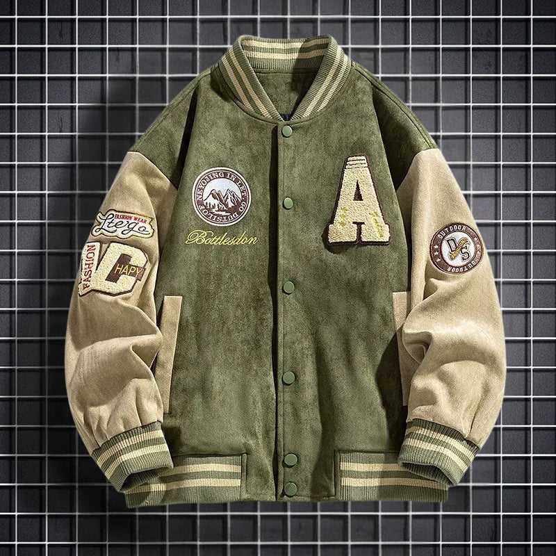 Men's Bomber Jacket with Button Closure & Side Pockets - Long-Sleeve Casual Jacket for Everyday Wear, Commuting & Seasonal Layering