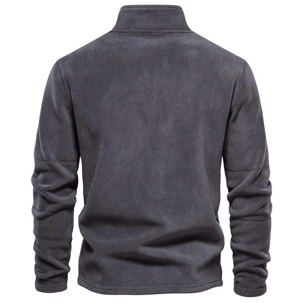 Men's Casual Fleece Quarter-Zip Collar Jacket