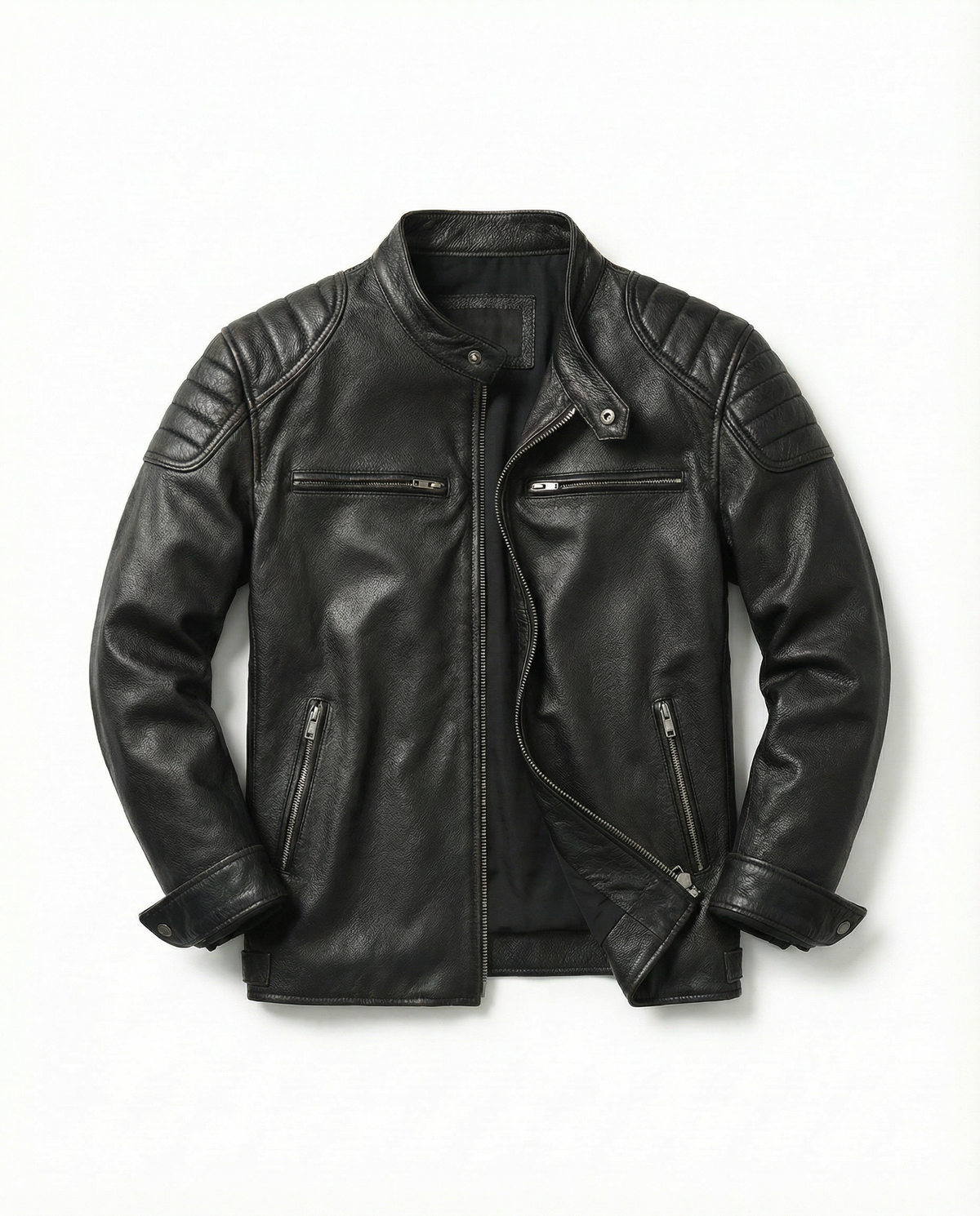 Men's Durable Full-Grain Leather Jacket for Everyday Wear