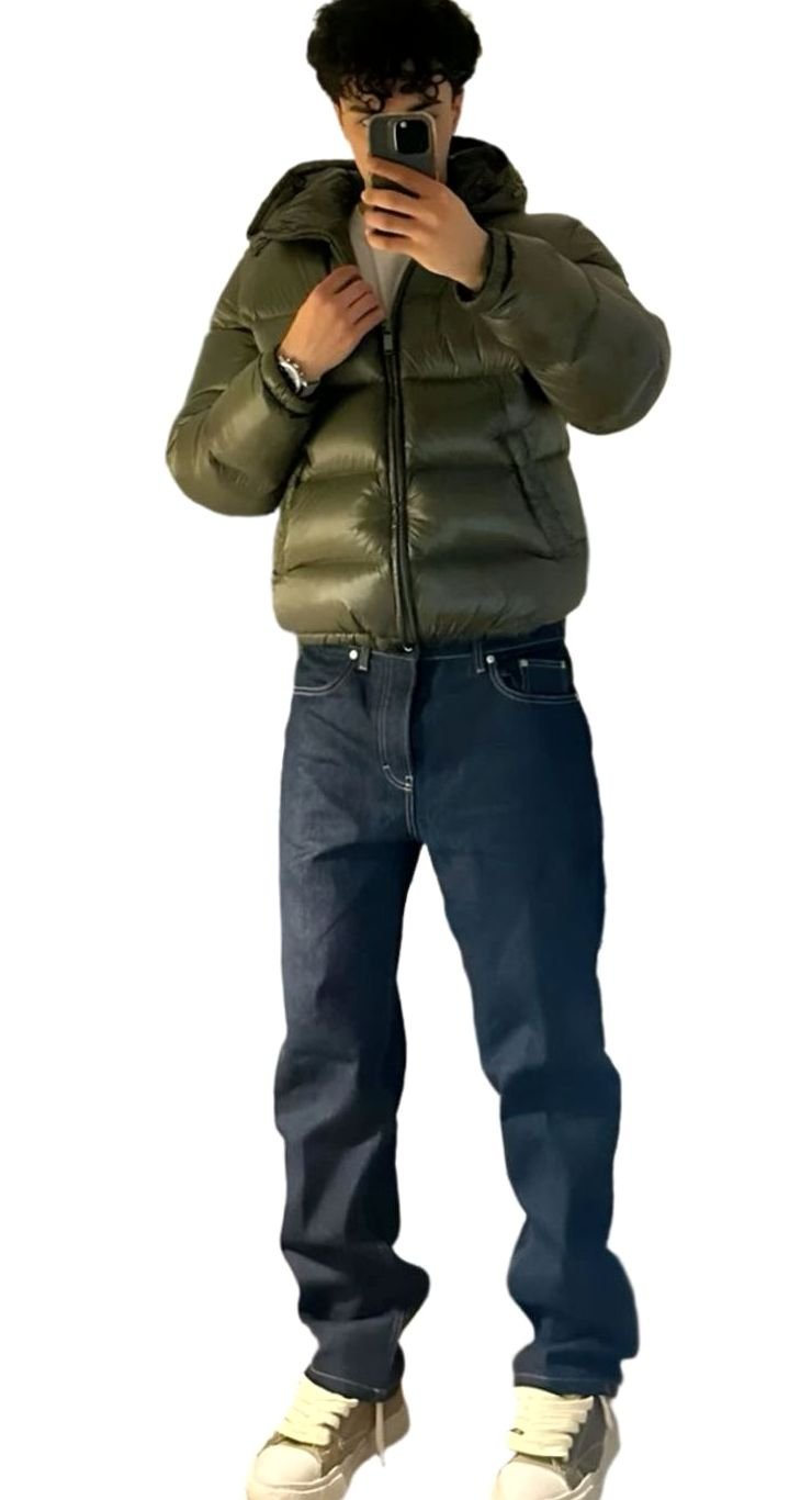 Men's Glossy Hooded Quilted Puffer Jacket