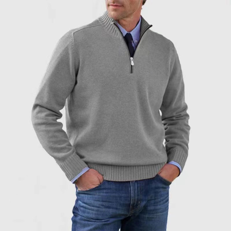 Men's Half-Zip Knit Sweater in Soft Fabric