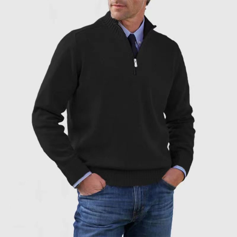 Men's Half-Zip Knit Sweater in Soft Fabric