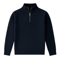 Men's Half-Zip Ribbed Jumper in Modern Knit Blend