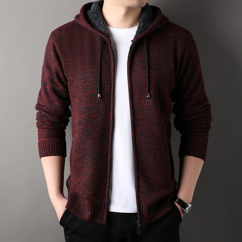 Men's Hooded Cardigan with Soft Padded Lining