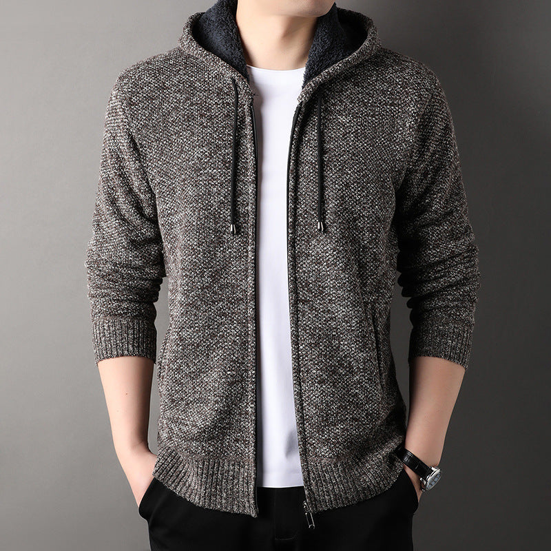 Men's Hooded Cardigan with Soft Padded Lining