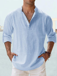 Men's Long-Sleeve Casual Button-Down Shirt