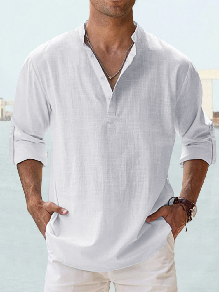 Men's Long-Sleeve Casual Button-Down Shirt