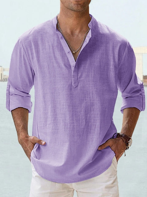 Men's Long-Sleeve Casual Button-Down Shirt