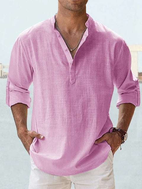 Men's Long-Sleeve Casual Button-Down Shirt