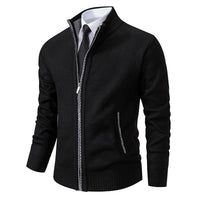Men's Merino Wool Full-Zip Mock Neck Sweater