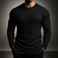 Men's Ribbed Long Sleeve Pullover Sweater