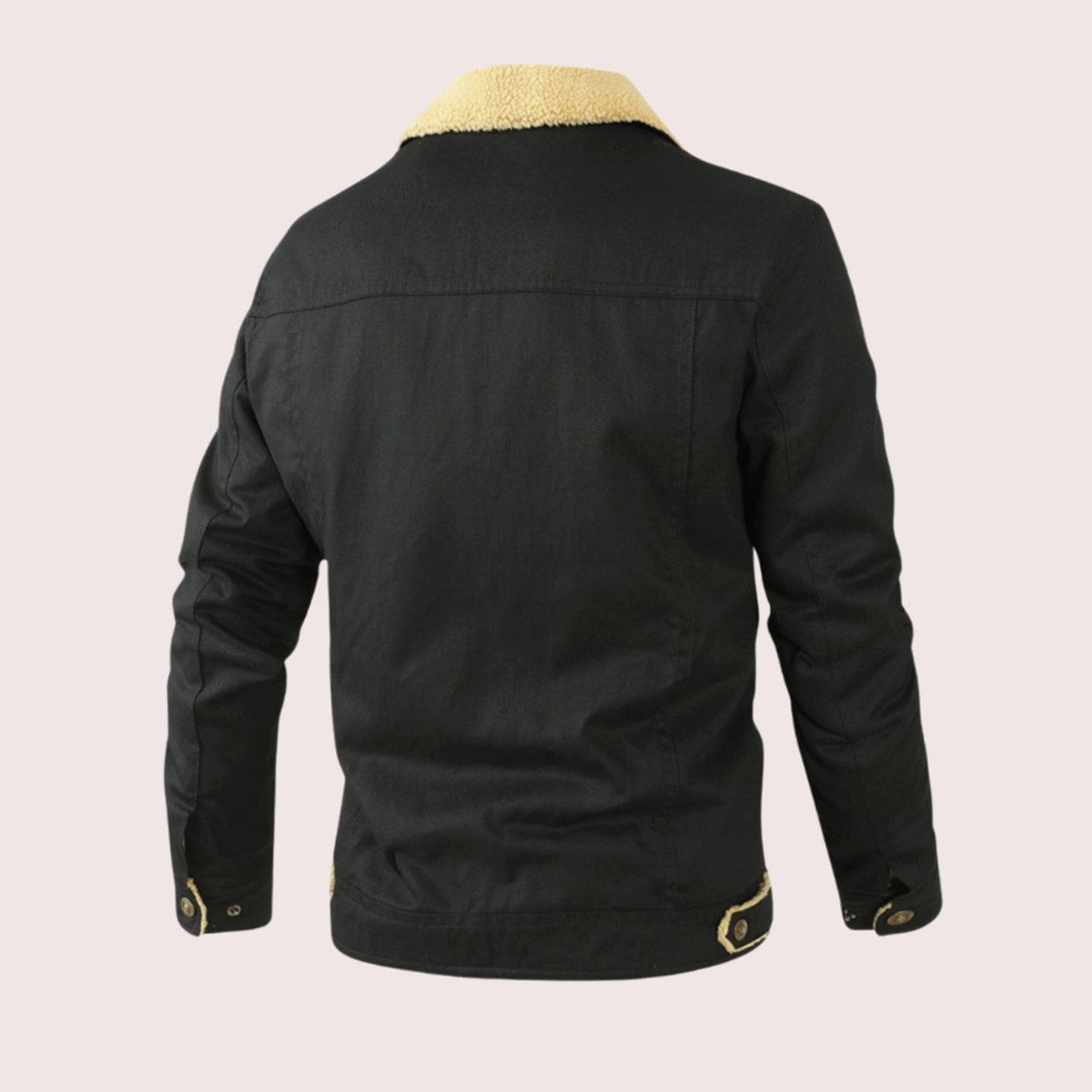 Men's Sherpa-Lined Snap-Button Casual Outdoor Jacket