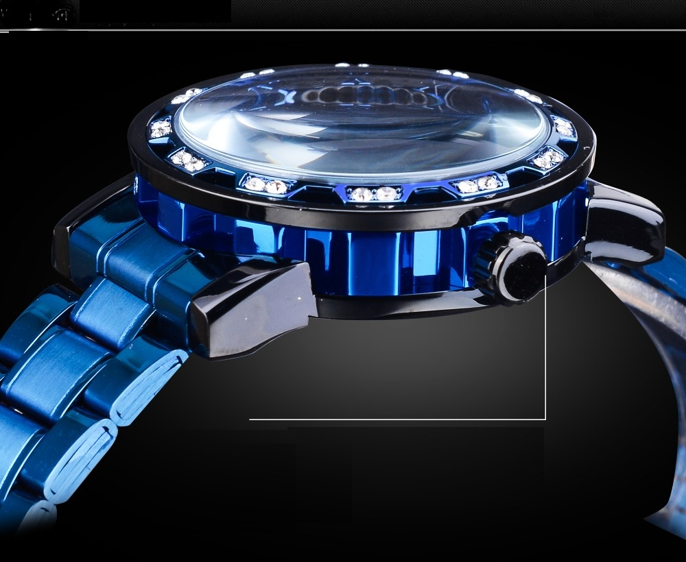 Men's Stainless Steel Skeleton Wristwatch