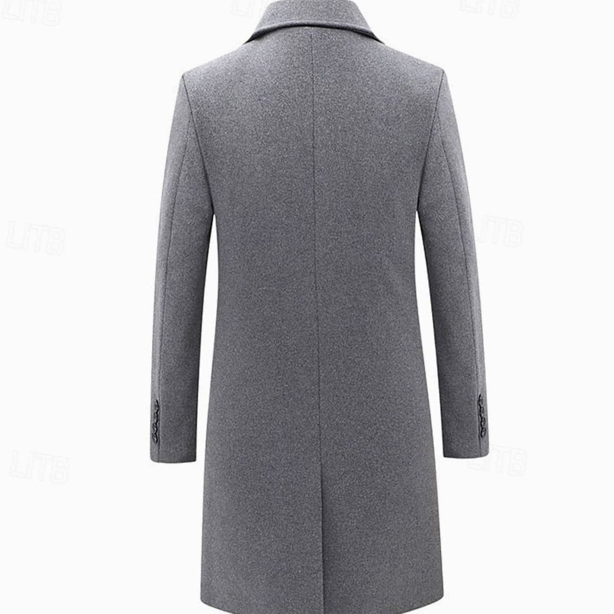 Men's Tailored Double-Breasted Long Wool Winter Coat