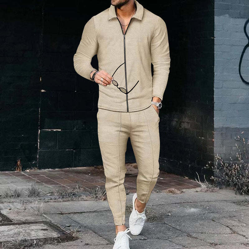 Men's Tracksuit with Modern Zipper and Elastic Waistband Niropi