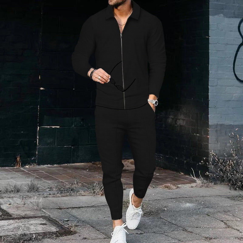 Men's Tracksuit with Modern Zipper and Elastic Waistband Niropi